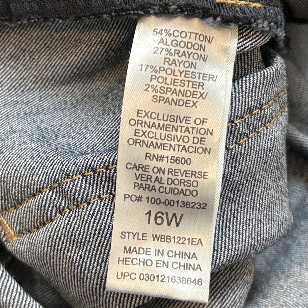 Democracy "Ab"solution® Indigo Itty Bitty Bootcut Plus Jeans Size 16W - Picture 14 of 15